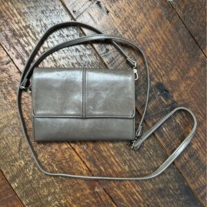 HOBO Grey Crossbody with adjustable strap.  Like New!